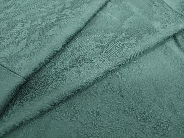 平和屋着物●上質な色無地　風景草花地紋　虫襖色　正絹　逸品　DAAW5464ud