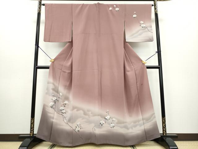 平和屋着物●訪問着　友禅　作家物　枝花文　暈し染め　正絹　逸品　DAAW5490ud