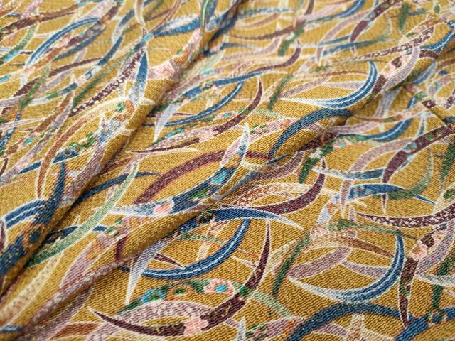 平和屋着物●上質な小紋　型染め　芝文　鬼しぼ縮緬　正絹　逸品　DAAW5504ud