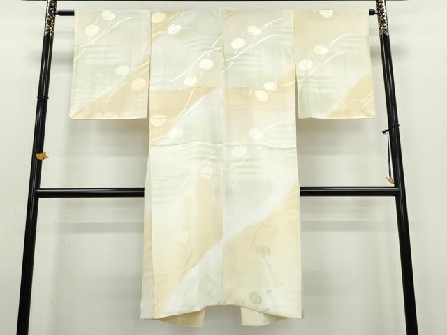 平和屋着物●長襦袢　袷　作家物　伊豆つばき染　草花地紋　暈し染め　正絹　逸品　DAAW5509ud