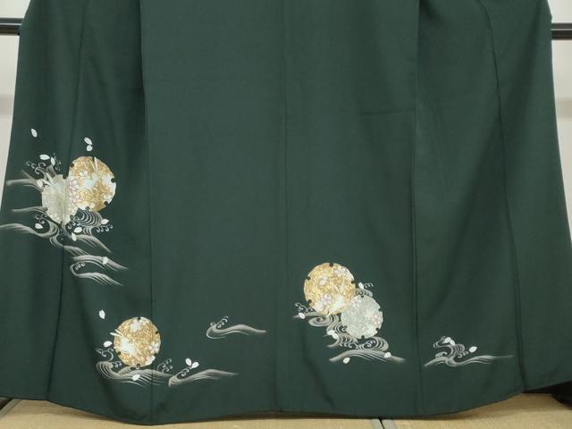 平和屋着物○訪問着 刺繍 雪輪舞桜文 兎 暈し染め 金銀