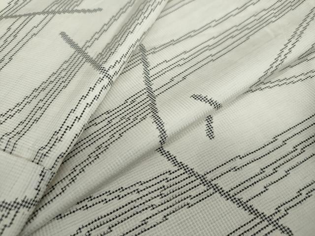 平和屋着物●上質な紬　抽象文様　正絹　逸品　DAAW5587ud