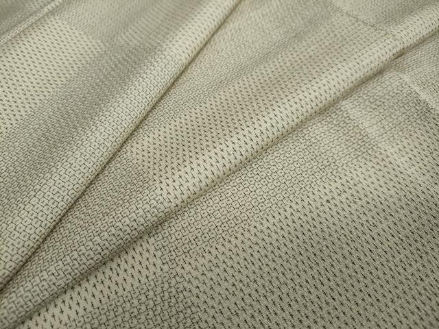 平和屋着物●本塩沢　110亀甲　変わり格子文　正絹　逸品　DAAW5607ud
