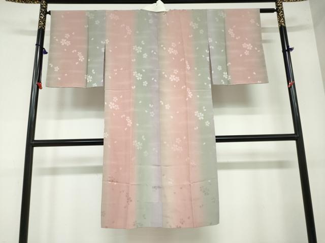 平和屋2□上質な長襦袢 無双仕立て 舞桜地紋 暈し染め 逸品
