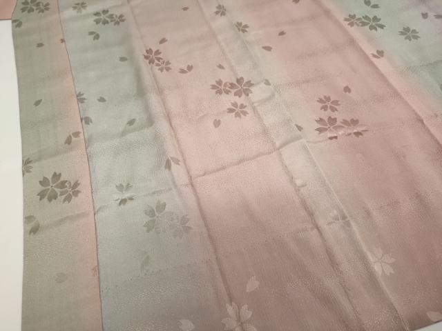 平和屋着物○長襦袢 無双仕立て 舞桜鈴地紋 正絹 逸品 未使用 DAAZ7626ud