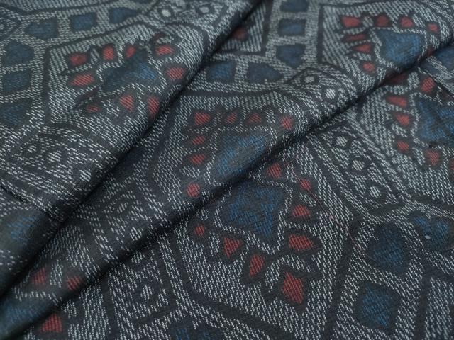 平和屋着物●上質な紬　花菱文　正絹　逸品　未使用　DAAW5638ud