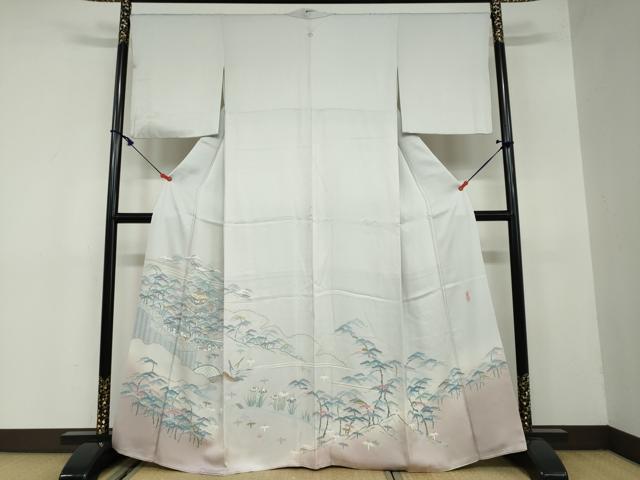 平和屋着物●名門・上野家　上野街子　清染居　色留袖　風景草花文　暈し染め　正絹　逸品　DAAW5645ud