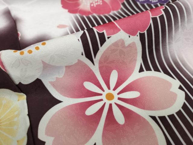 平和屋着物○小振袖 二尺袖 長襦袢（無双仕立て）セット 舞花文 半