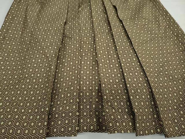 平和屋着物○男性 馬乗り袴 亀甲柄 正絹 逸品 DAAW5686ud 