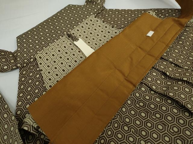 平和屋着物○男性 馬乗り袴 亀甲柄 正絹 逸品 DAAW5686ud 