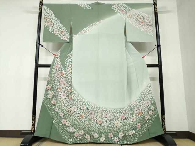 平和屋着物●訪問着　作家物　絞り　辻が花　暈し染め　正絹　逸品　DAAW5727ud