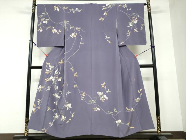 平和屋着物●訪問着　友禅　作家物　枝花文　やまと誂製　正絹　逸品　DAAW5736ud