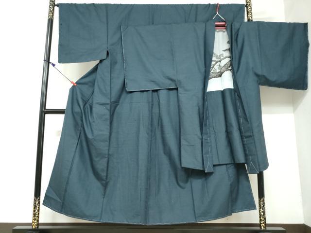 平和屋着物●男性　紬　アンサンブル　長羽織　110亀甲　総詰め　正絹　逸品　DAAW5753ud