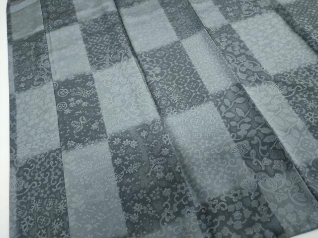 平和屋着物○長襦袢 袷 市松草花文 さが美扱い 正絹 逸品 DAAW5784ud