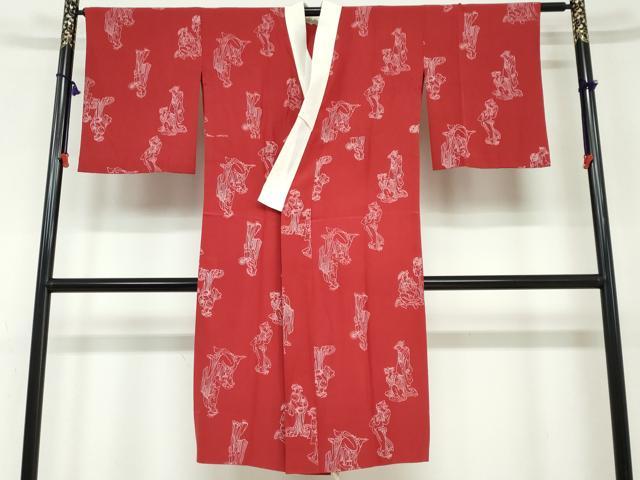 平和屋着物●長襦袢　無双仕立て　女人文　正絹　逸品　DAAW5785ud