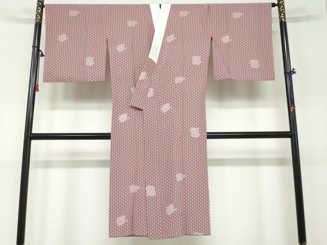 平和屋着物●長襦袢　無双仕立て　麻の葉文様　正絹　逸品　DAAW5808ud