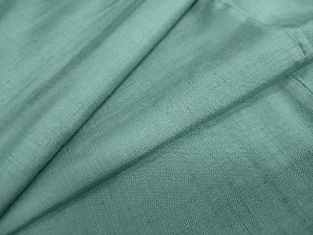 平和屋着物●結城紬　薄青色　正絹　逸品　DAAW5867ud