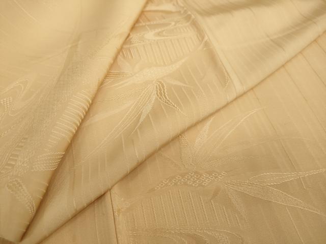 平和屋着物●上質な色無地　流水笹地紋　杏色　正絹　逸品　未使用　DAAW5873ud