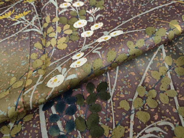 平和屋着物○訪問着 飛鳥枝花文 暈し染め 金銀彩 正絹