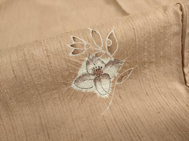 平和屋着物●上質な紬　絞り　草花文　正絹　逸品　DAAW5893ud 平和屋着物○上質な紬 絞り 草花文 正絹 逸品 DAAW5893ud