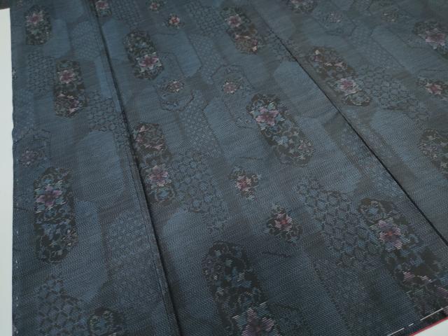 平和屋着物●本場大島紬　草花文　正絹　逸品　未使用　DAAW5917ud