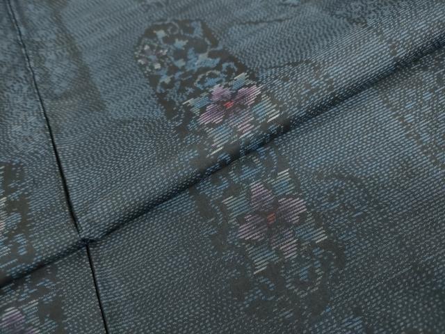 平和屋着物○本場大島紬 草花文 正絹 逸品 未使用 DAAW5917ud