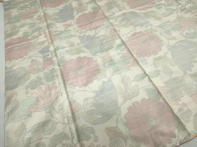 平和屋着物●本場大島紬　白大島　草花文　正絹　逸品　未使用　DAAW5919ud