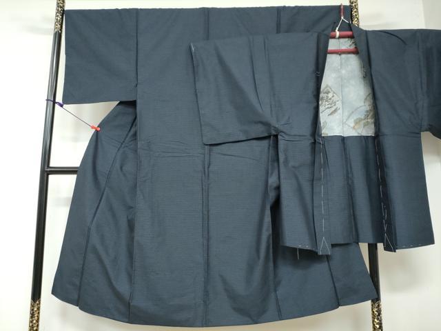 平和屋着物●男性　本場大島紬　アンサンブル　長羽織　抽象文様　正絹　逸品　DAAW5937ud