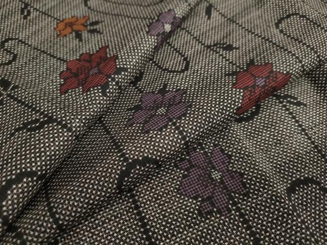 平和屋着物●本場大島紬　7マルキ　枝花文　正絹　逸品　未使用　DAAW5943ud