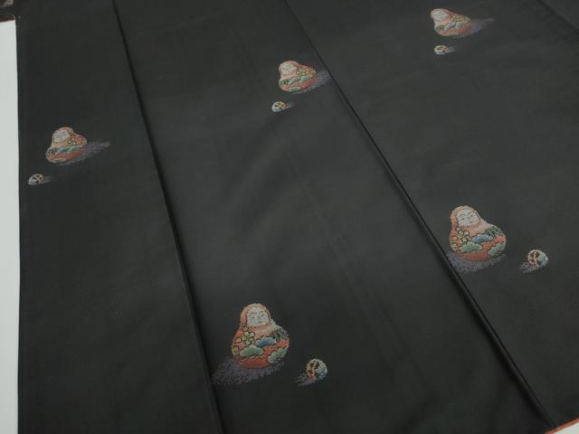 平和屋着物●本場大島紬　9マルキ　地空き　古代染色純泥染　マトリョーシカ　押博勇作　証紙付き　正絹　逸品　DAAW5948ud