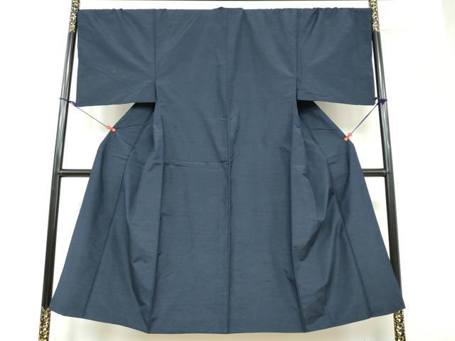 平和屋着物●男性　紬　鉄紺色　正絹　逸品　DAAW5980ud