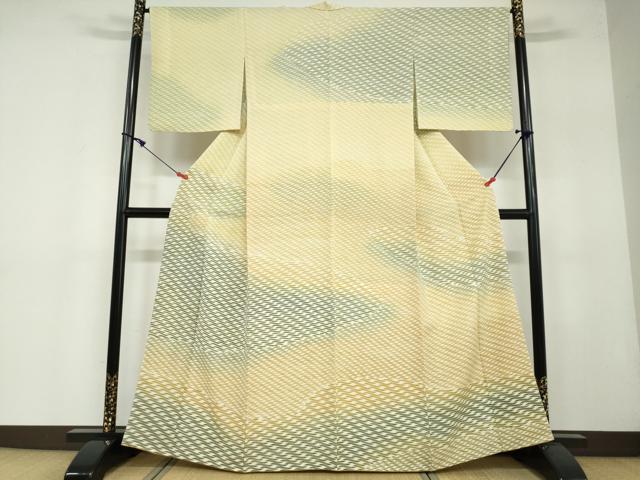 平和屋着物●訪問着　作家物　抽象文様　胴抜き仕立て　正絹　逸品　DAAW5989ud