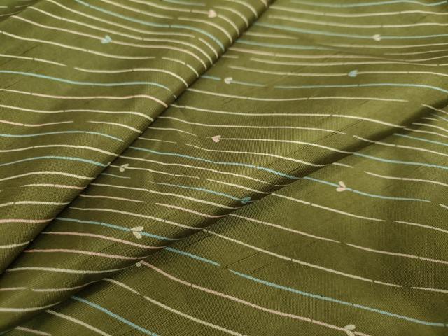 平和屋着物●上質な小紋　紬地　枝葉文　正絹　逸品　DAAW5991ud