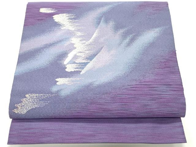 平和屋着物●西陣　川島織物　爪掻き本綴れ　八寸名古屋帯　霞文　銀糸　正絹　逸品　DAAW6527ob