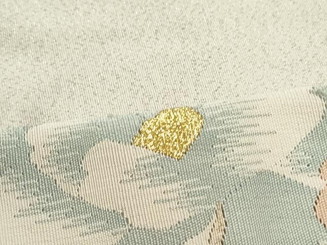 平和屋着物○爪掻き本綴れ 太鼓柄袋帯 道長枝花文 金
