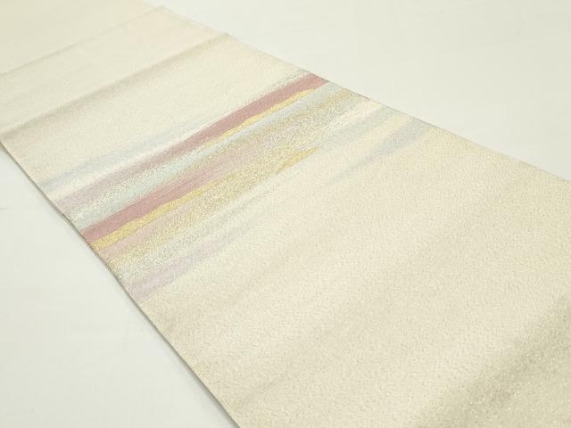 [HANAHANA] 正絹　つづれ　爪掻　本綴れ　黒　洒落帯　小紋　紬 平和屋着物○爪掻き本綴れ 八寸名古屋帯 霞文 金銀糸