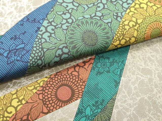 平和屋着物○人間国宝 南部芳松 突彫り 太鼓柄袋帯 切嵌花