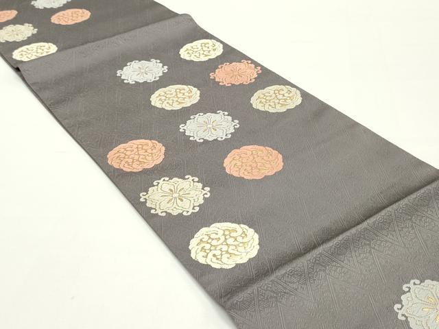 平和屋着物●六通柄袋帯　唐織　草木染　正倉院花文　金糸　正絹　逸品　DAAW6753ob 平和屋着物○六通柄袋帯 唐織 草木染 正倉院花文 金糸