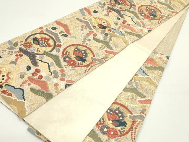 平和屋着物○六通柄袋帯 唐織 作家物 能衣 舞蝶枝垂れ