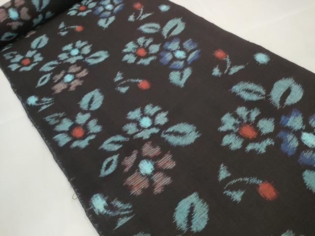 平和屋着物○本場久留米絣 反物 着尺 草花文 富松次一作 証紙付き