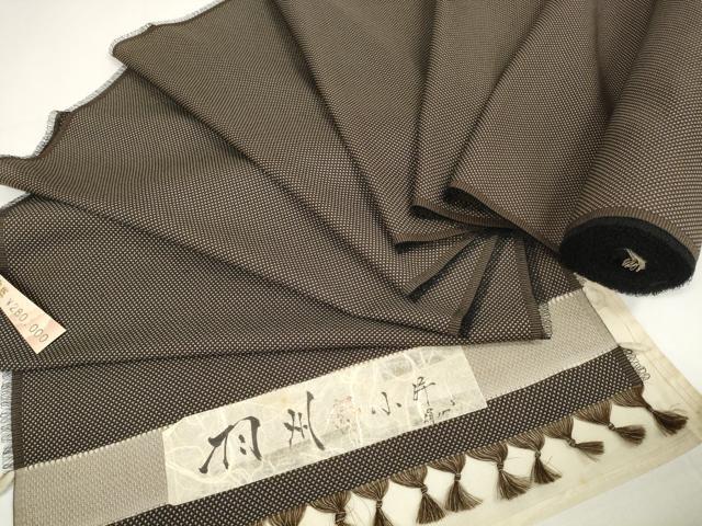 平和屋着物＊夏物　お召　反物　着尺　十字絣　上代28万　逸品　未使用　DAAW7304zzz