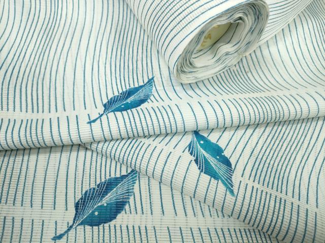 平和屋着物＊夏物　小紋　反物　着尺　駒絽　舞花文　洗える着物　未使用　DAAW7450zzz