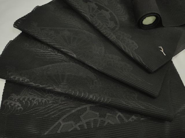平和屋着物＊夏物　名古屋帯　帯反物　絽　立波片輪車文　逸品　未使用　DAAW7824zzz