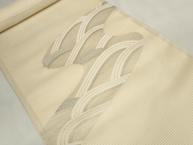 平和屋着物＊夏物　西陣　名古屋帯　帯反物　絽綴れ　流水文　銀糸　証紙付き　逸品　未使用　DAAW7893zzz 平和屋着物＊夏物 西陣 名古屋帯 帯反物 絽綴れ 流水文 銀糸 証紙付き