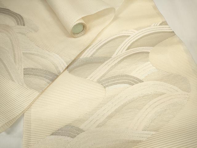 平和屋着物＊夏物　西陣　名古屋帯　帯反物　絽綴れ　流水文　銀糸　証紙付き　逸品　未使用　DAAW7893zzz