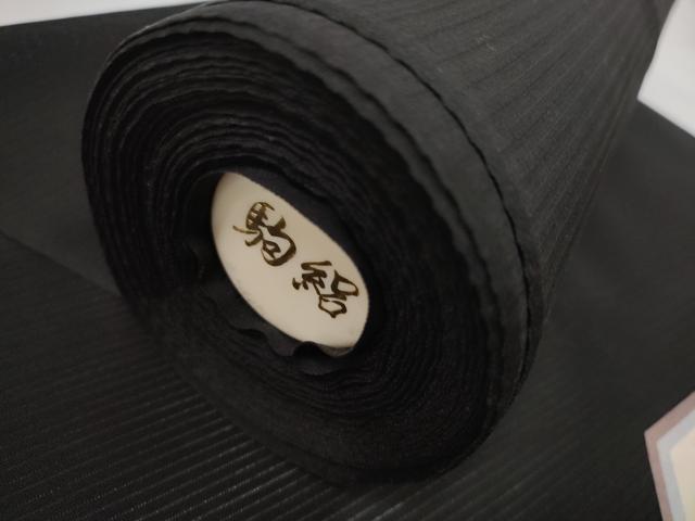 平和屋着物＊夏物　黒紋付　黒反物　着尺　駒絽　草木染　真黒　逸品　未使用　DAAW8003zzz_10
