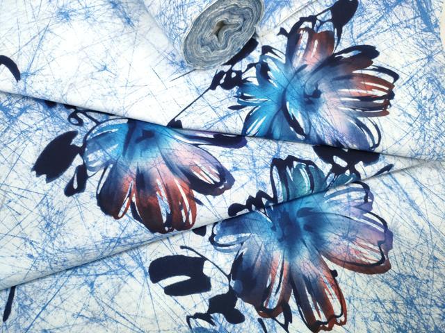 平和屋着物＊夏物　浴衣　反物　着尺　舞花文　綿　逸品　未使用　DAAW8182zzz