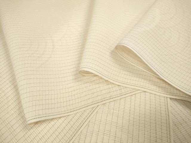 平和屋着物＊夏物　小紋　反物　着尺　絽　青海波紋紗　生成り色　伊と幸　逸品　未使用　DAAW8258zzz_2