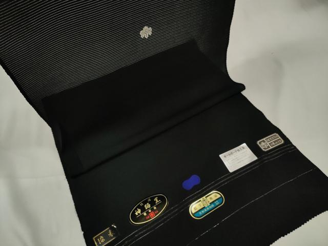 平和屋着物＊夏物　黒紋付　黒反物　着尺　絽　五泉　憲法染　神路黒　逸品　未使用　DAAW8269zzz