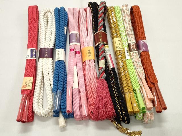 平和屋着物●和装小物　帯締め10本セット　礼装用　振袖用　手組紐　組紐　飾り付き　さが美扱い　逸品　未使用　DAAW8449zzz